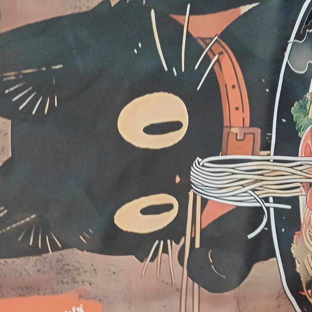 Black Cat Ramen Graphic T-Shirt NWOT L  Never worn. - Picture 2 of 3